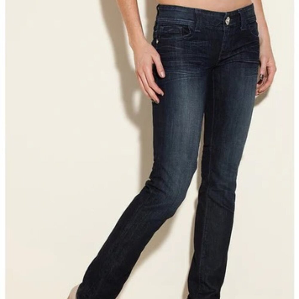 GUESS Premium Low-Rise Dark Denim Skinny Jeans